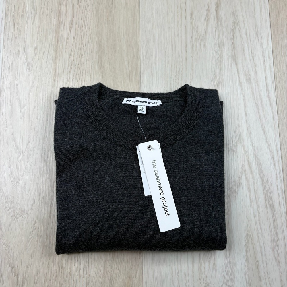 NWT The Cashmere Project Mens Heather Gray Deep Storm Pullover Sweater Size XL